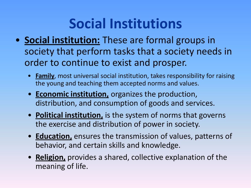 5 social institutions
