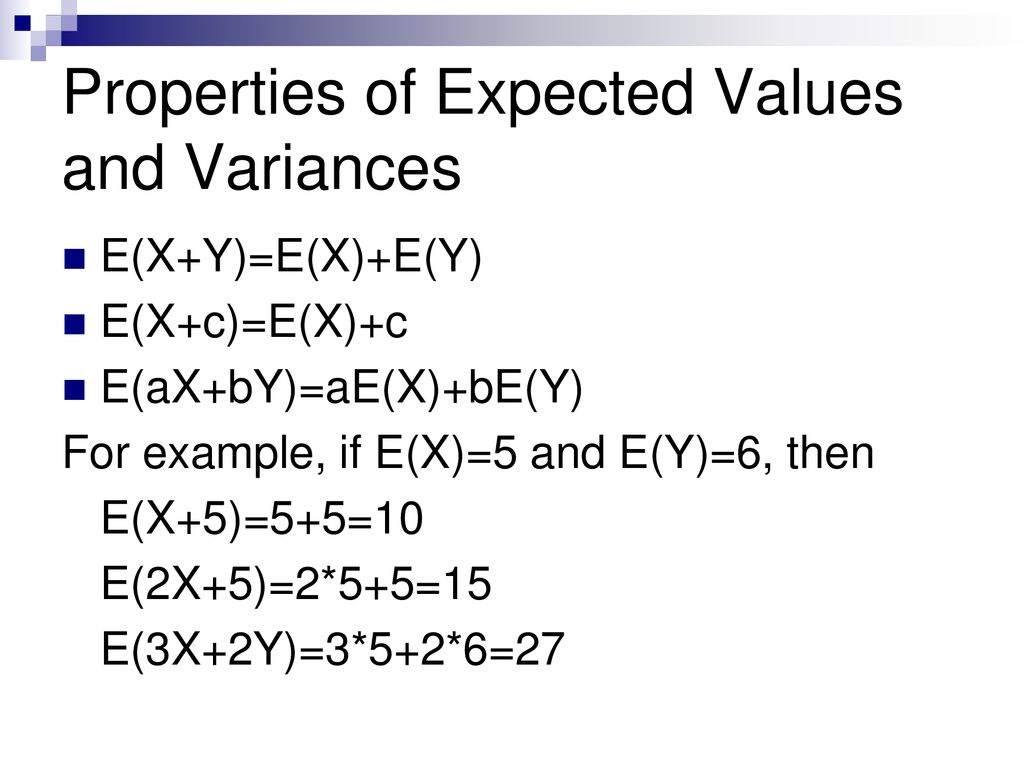 Expected Values And Variances Ppt Download