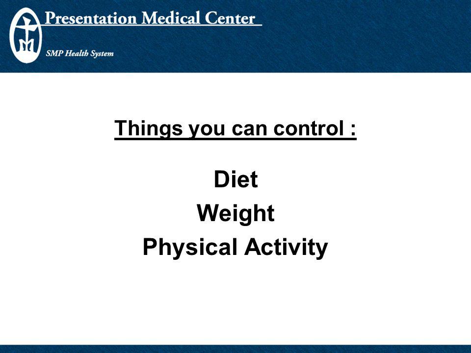 Things you can control :