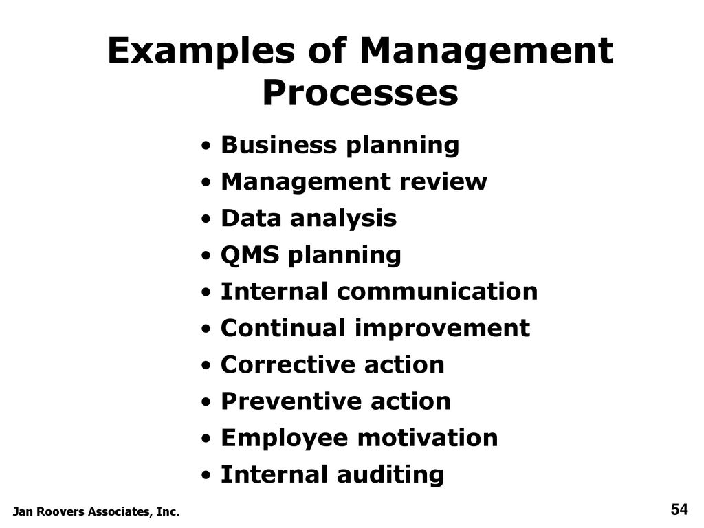 Examples of Management Processes