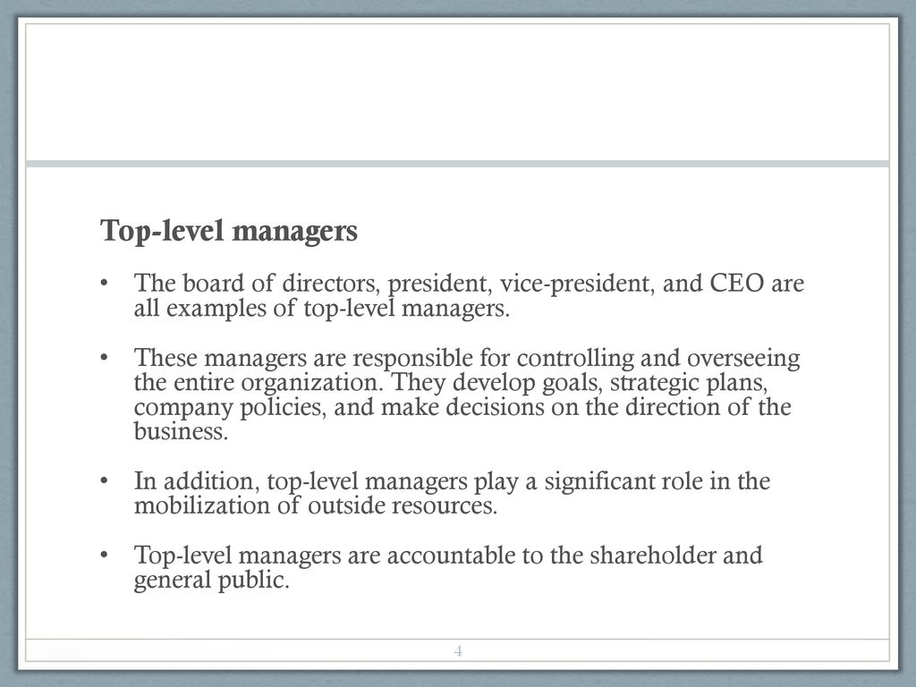 Management function at various organizational level - ppt download