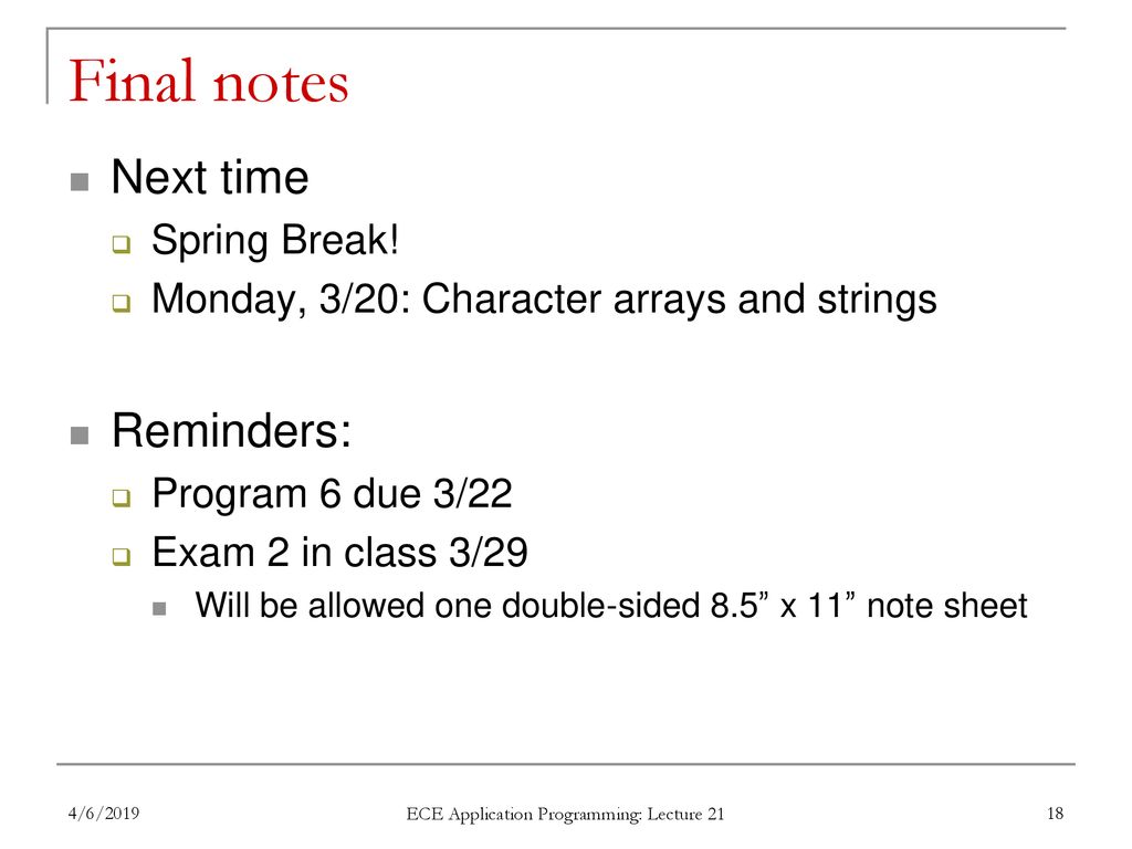 Eece 2160 ece application programming ppt download