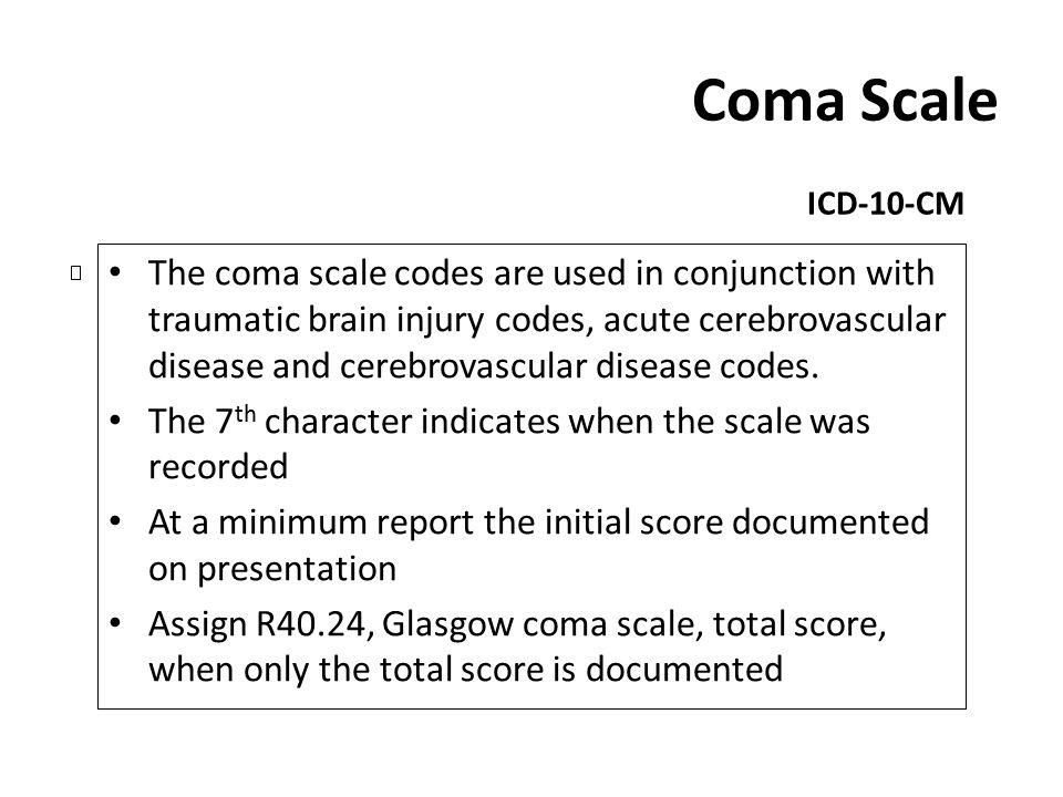 Coma Scale ICD-10-CM.