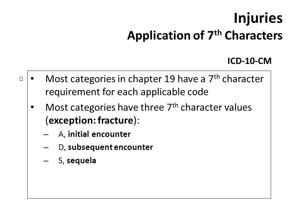 Injuries Application of 7th Characters