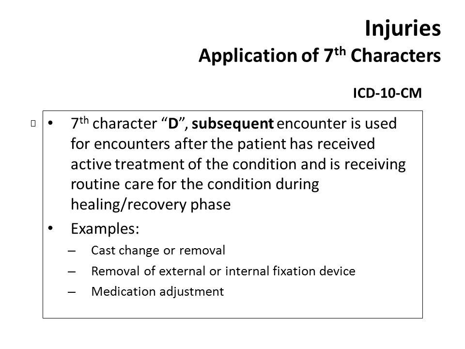Injuries Application of 7th Characters