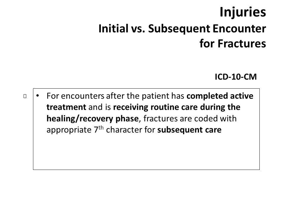 Injuries Initial vs. Subsequent Encounter for Fractures