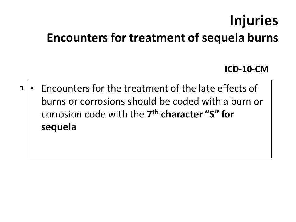 Injuries Encounters for treatment of sequela burns