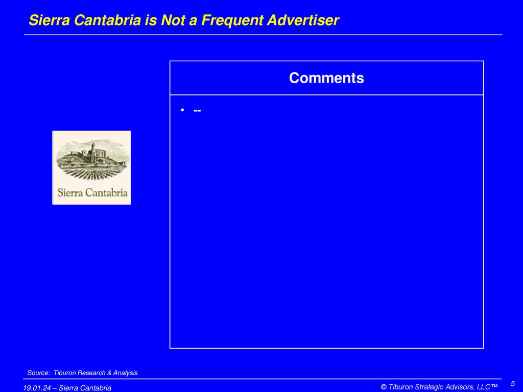 Sierra Cantabria is Not a Frequent Advertiser