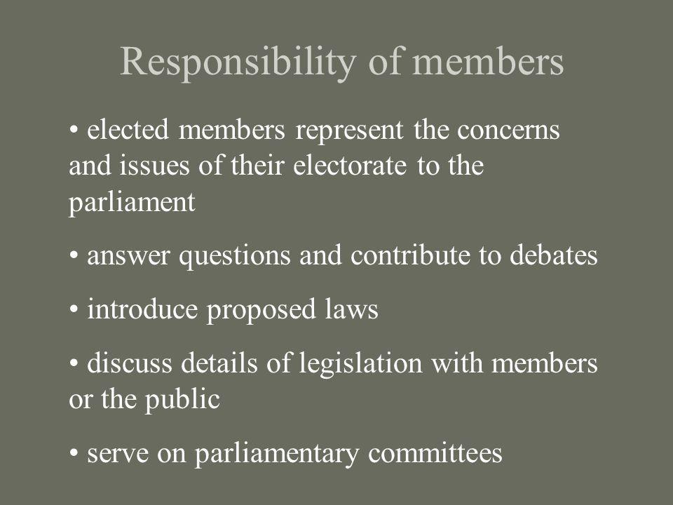 Responsibility of members