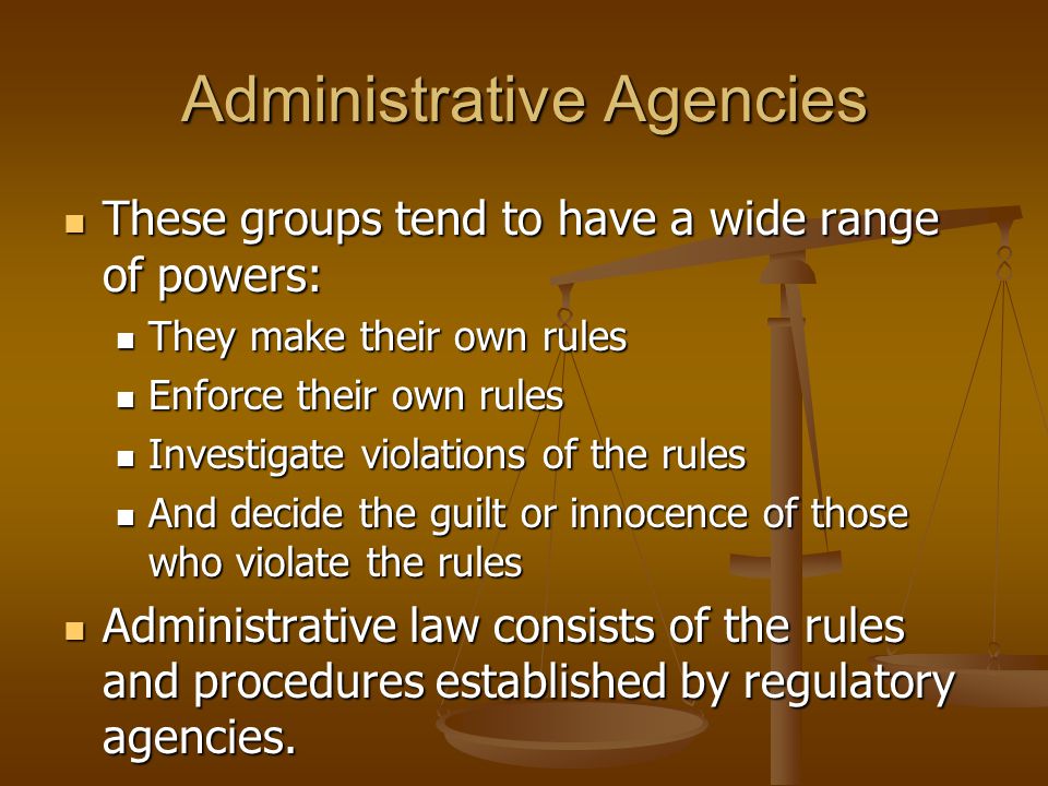 Administrative Agencies