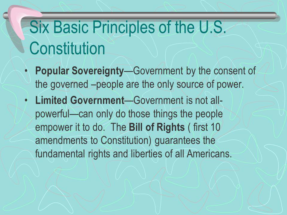 Six Basic Principles of the U.S. Constitution