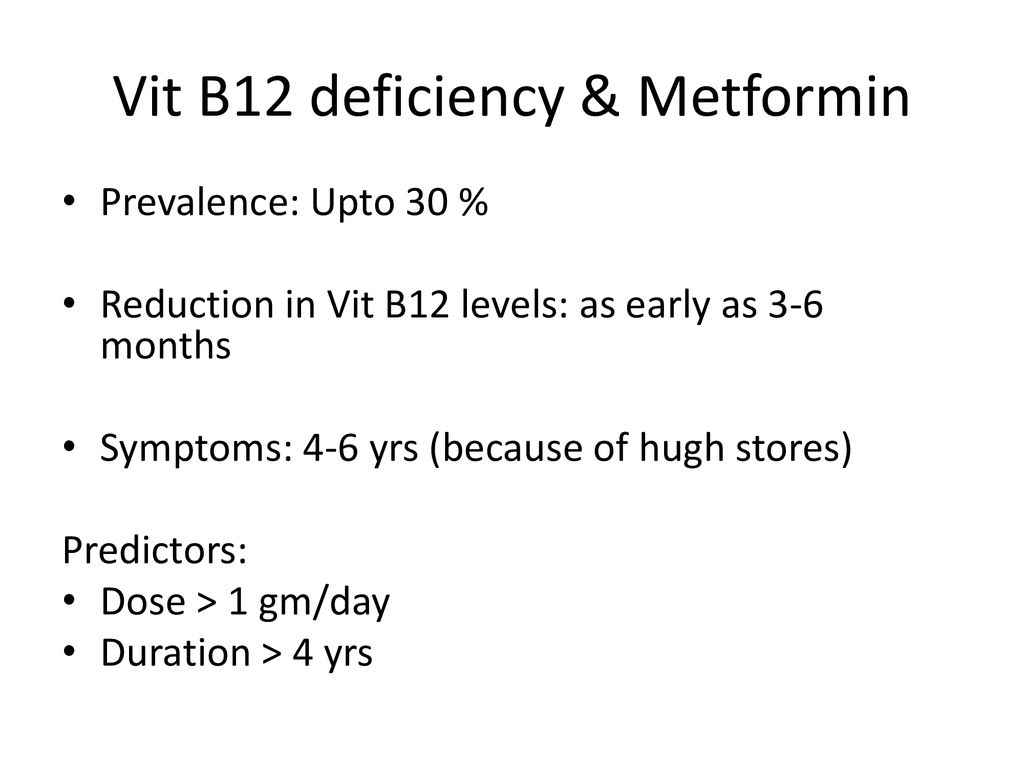 Metformin and Vitamin B12 deficiency - ppt download