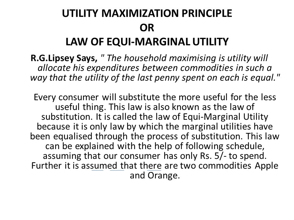 law of marginal utility