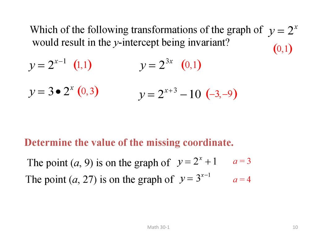 3B Transformations of Exponential Functions - ppt download