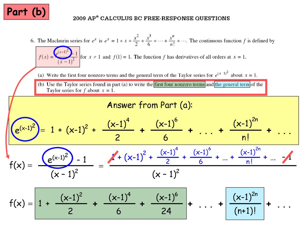 Part A Ex 1 X X2 2 X3 6 N We Can Re Write Ex As E X 1 2 By Substituting Directly Into The Formula Ex Ppt Download