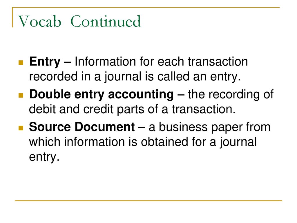Journalizing Transactions ppt download