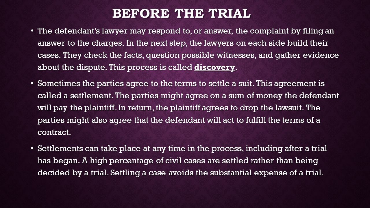 Before the trial