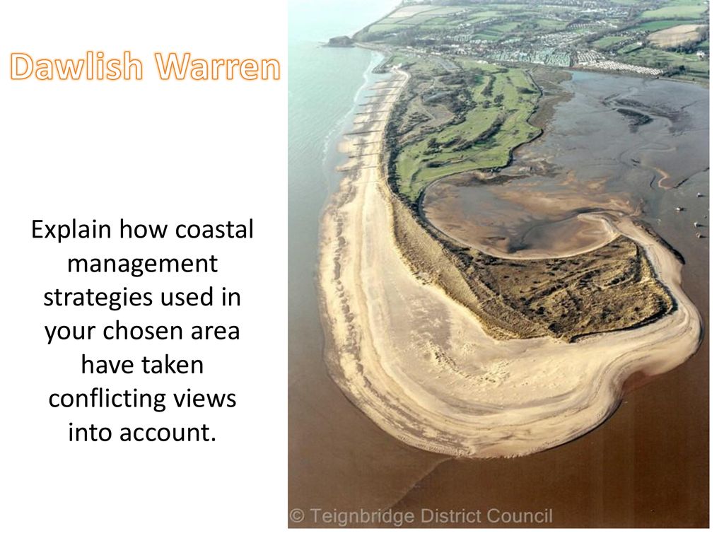Dawlish Warren Explain how coastal management strategies used in your chosen area have taken conflicting views.