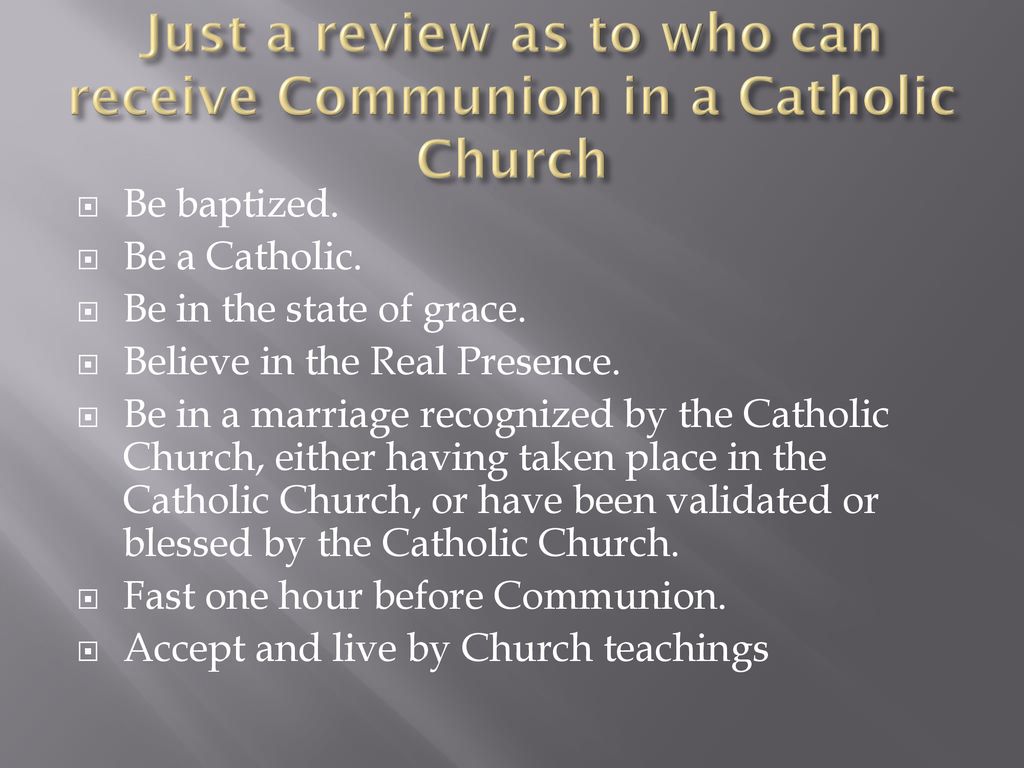 Fasting communion? did when before the start catholic church When to