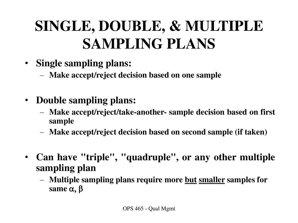 single sampling plan