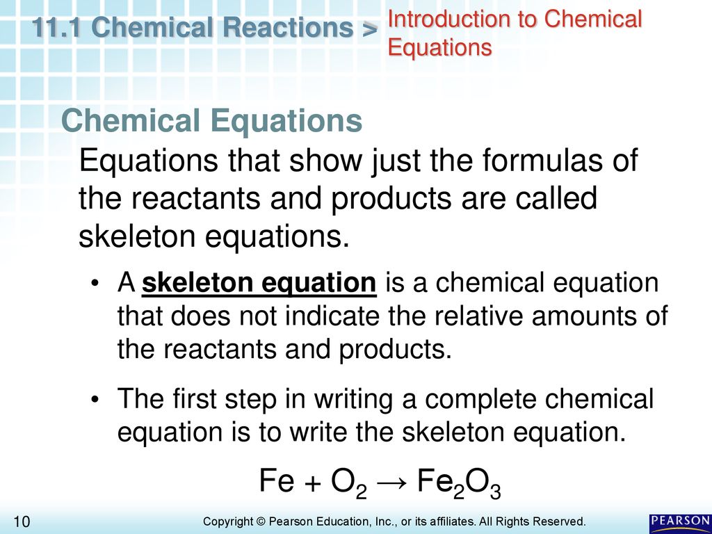 Introduction to Chemical Equations
