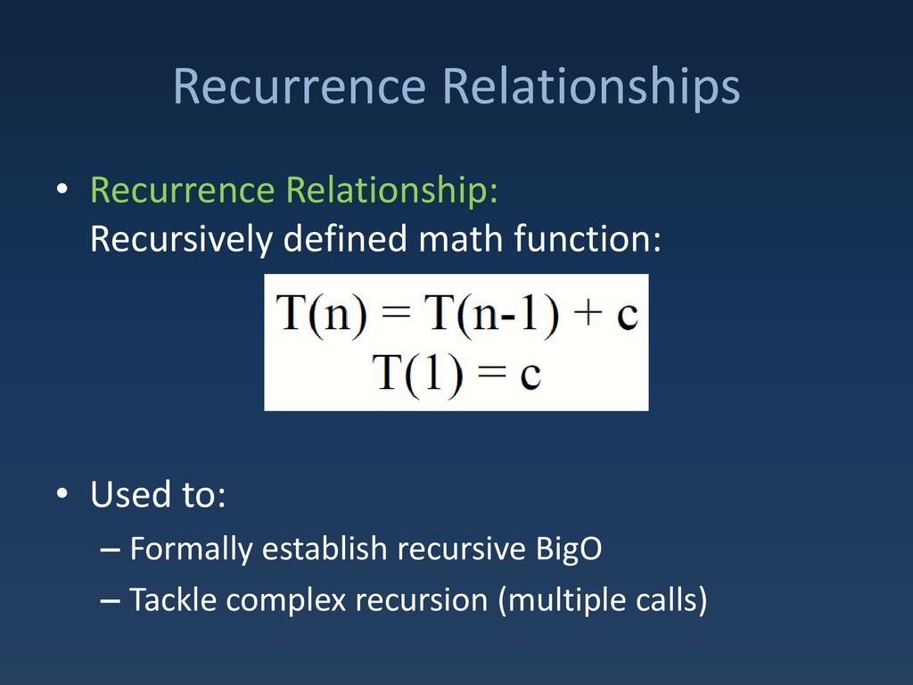 Recurrence Relationships