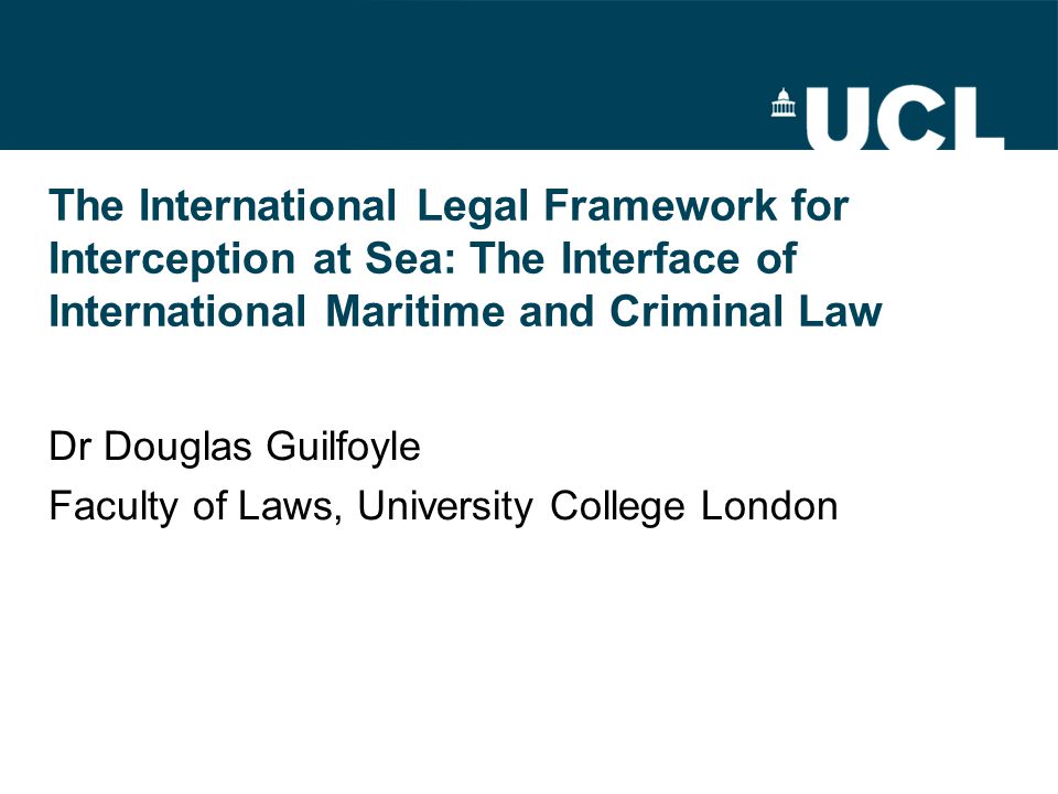 Dr Douglas Guilfoyle Faculty of Laws, University College London