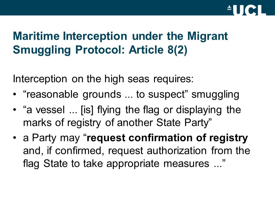 Maritime Interception under the Migrant Smuggling Protocol: Article 8(2)