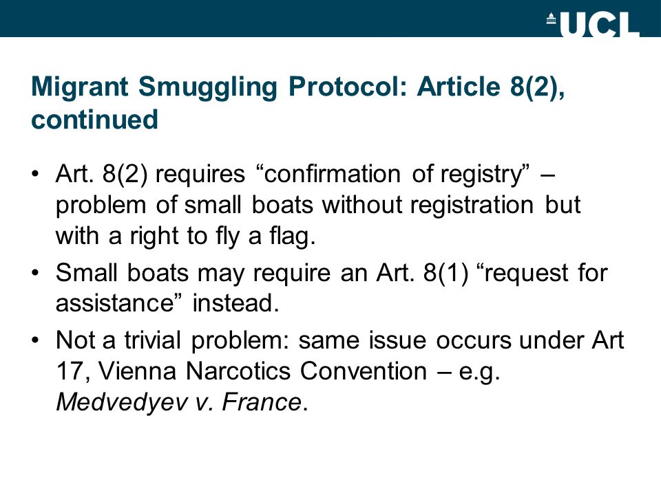 Migrant Smuggling Protocol: Article 8(2), continued