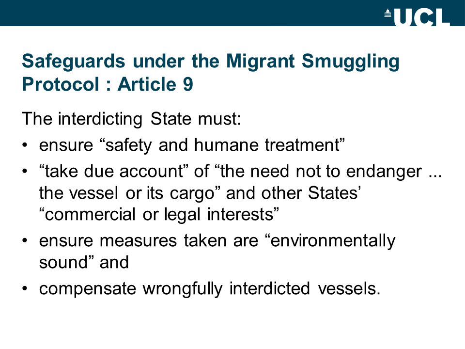 Safeguards under the Migrant Smuggling Protocol : Article 9