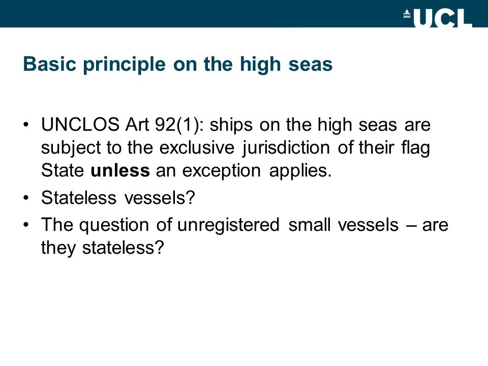 Basic principle on the high seas