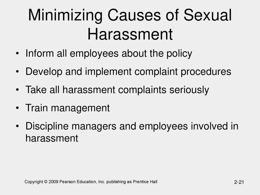 Minimizing Causes of Sexual Harassment