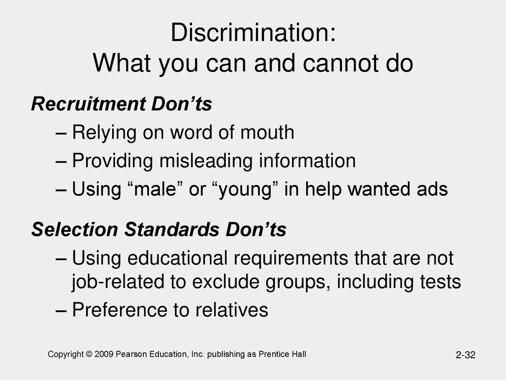 Discrimination: What you can and cannot do