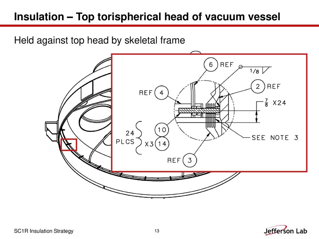 Insulation – Top torispherical head of vacuum vessel