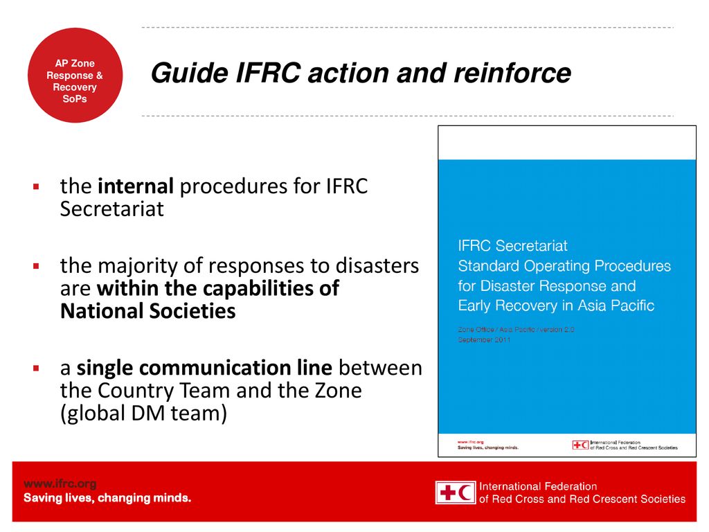 IFRC Asia Pacific SoPs for disaster response and early recovery - ppt ...