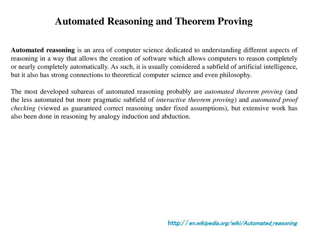 Automated Reasoning and Theorem Proving