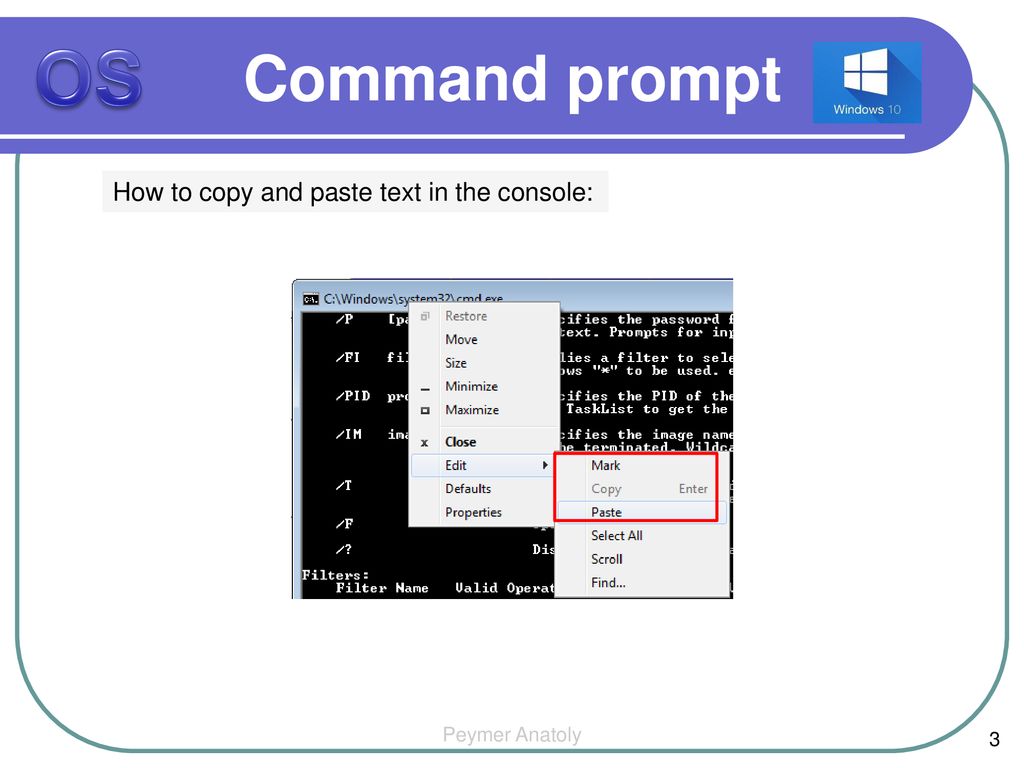 Os commands