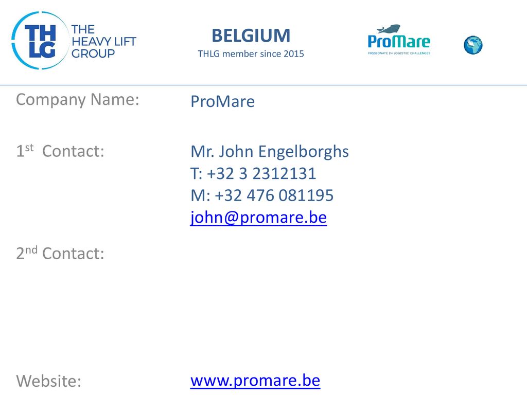BELGIUM THLG member since 2015