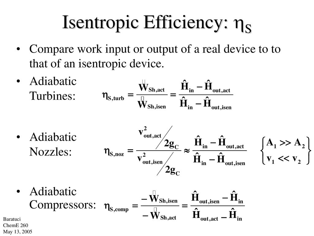 ChemE 260 Isentropic Efficiency - ppt download