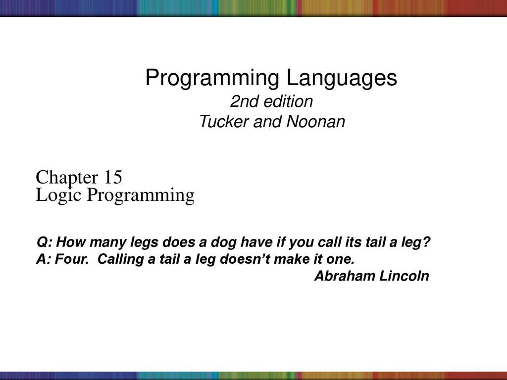 Programming Languages 2nd edition Tucker and Noonan - ppt download