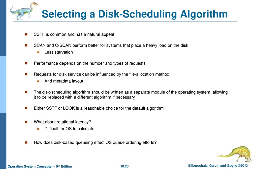 Selecting a Disk-Scheduling Algorithm