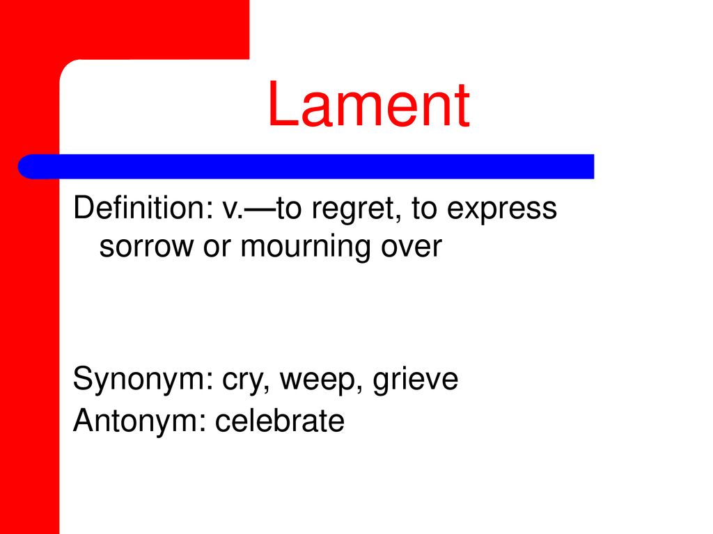 Vocabulary Words World Literature - ppt download