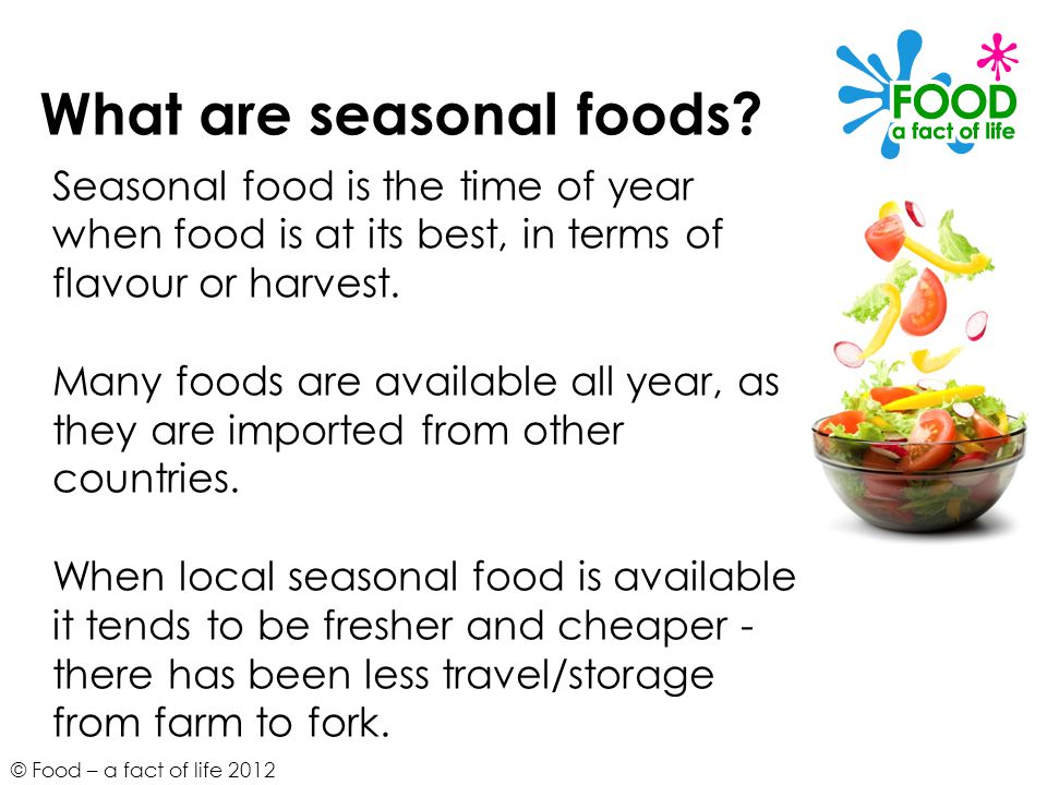 What are seasonal foods