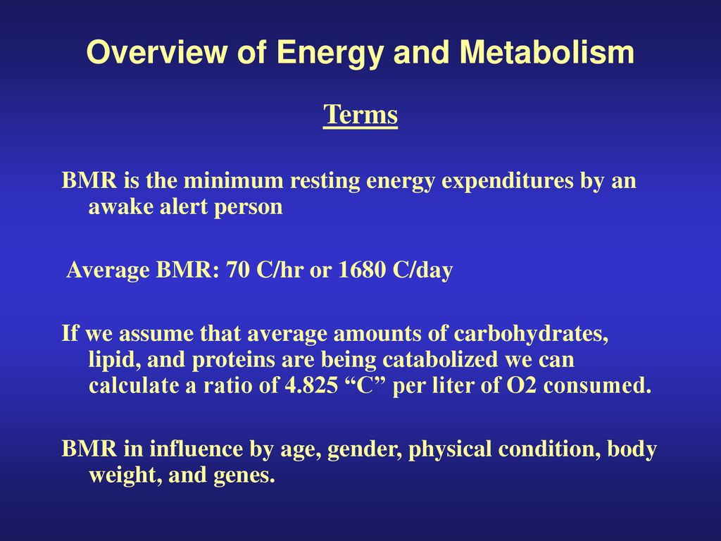 Overview of Energy and Metabolism - ppt download