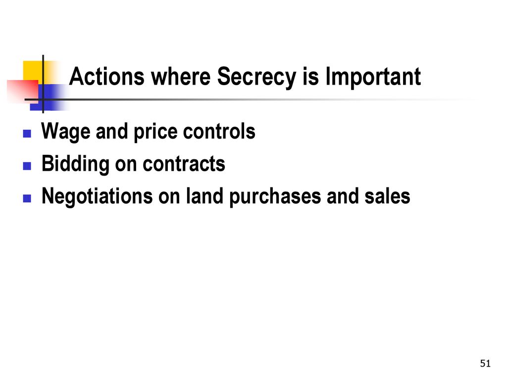 Actions where Secrecy is Important
