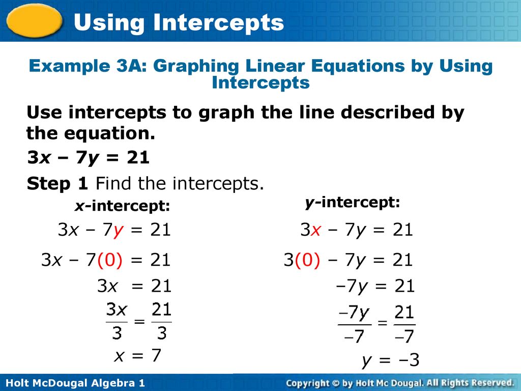 Using Intercepts Warm Up Lesson Presentation Lesson Quiz - ppt download