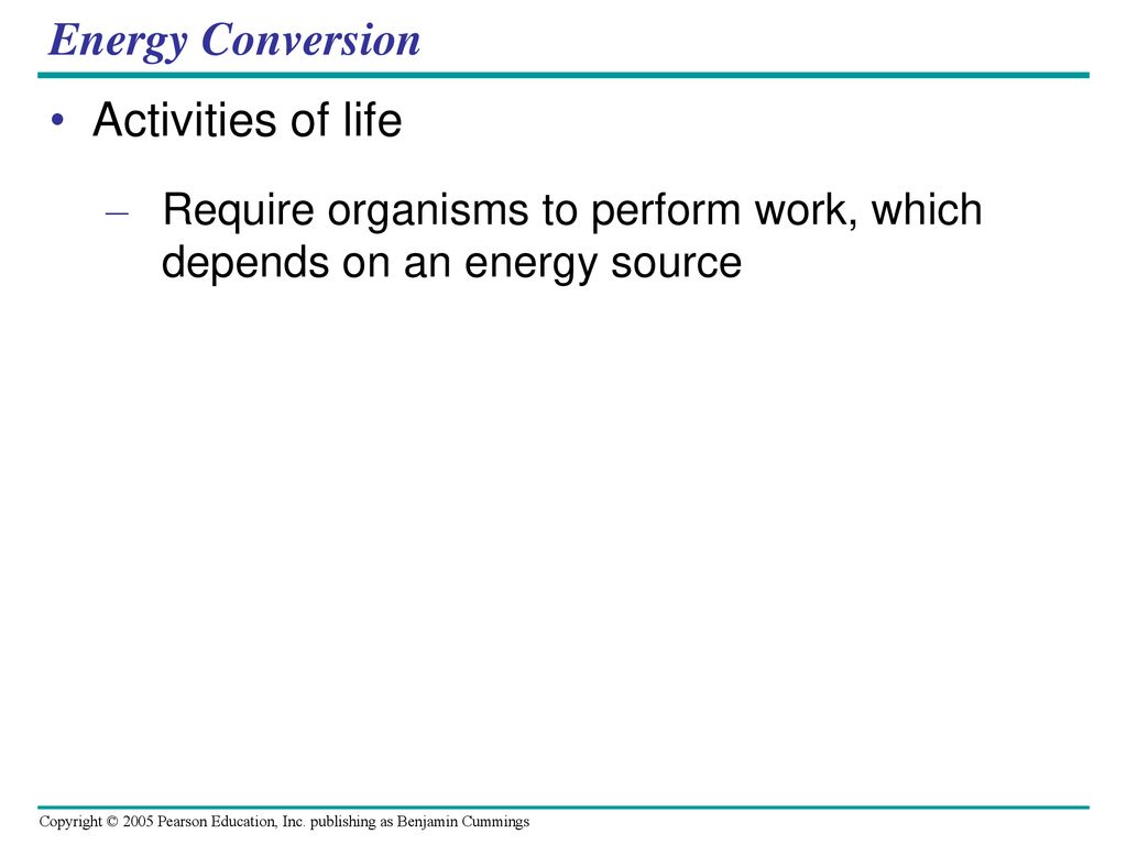 Energy Conversion Activities of life