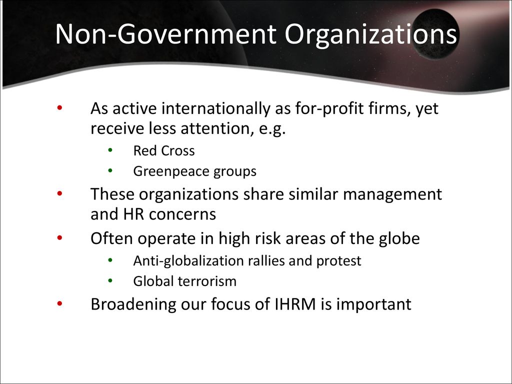 Non-Government Organizations