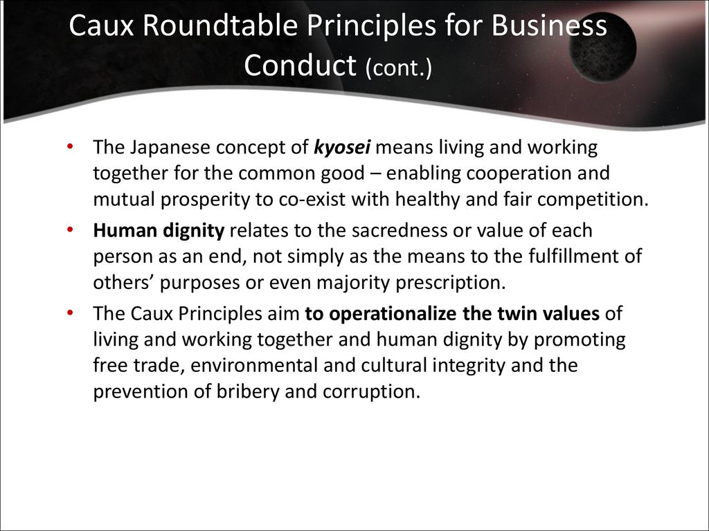 Caux Roundtable Principles for Business Conduct (cont.)