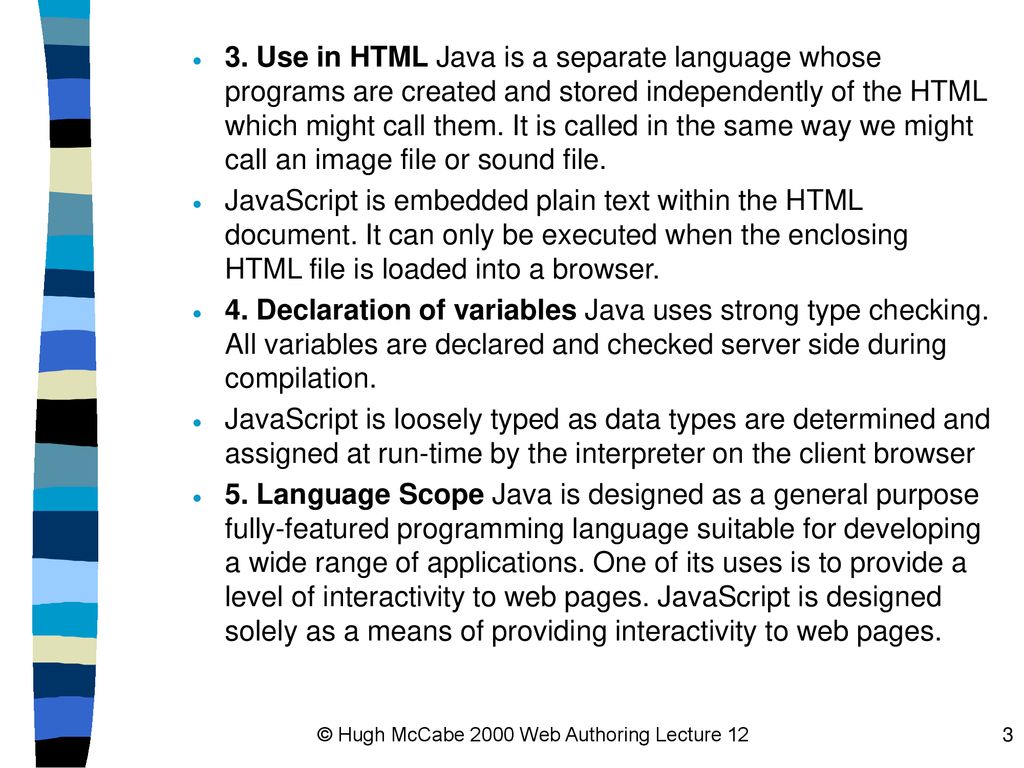 © Hugh McCabe 2000 Web Authoring Lecture ppt download